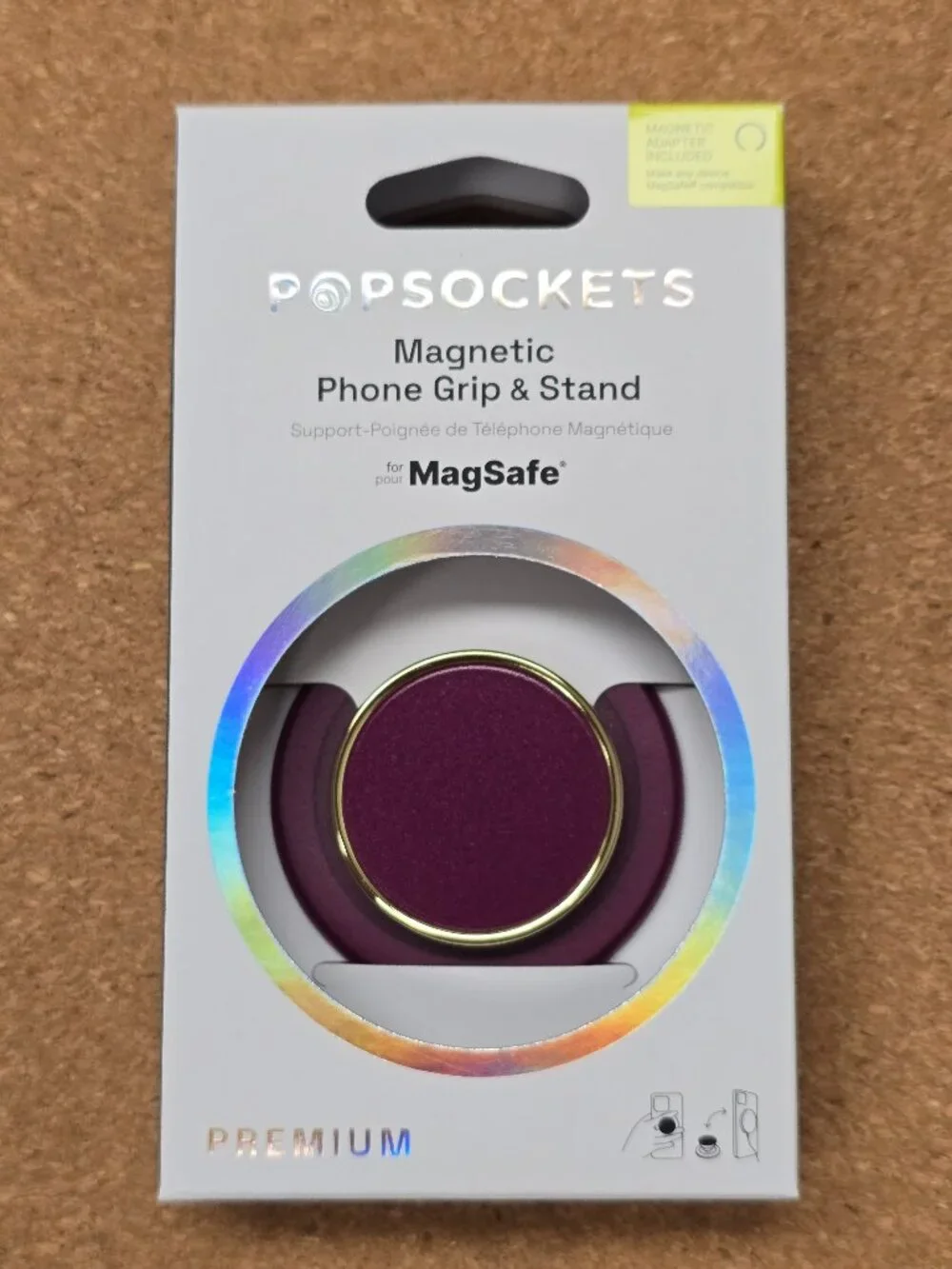 Popsockets Phone PopGrip for MagSafe Magnetic Holder Enamel Red Wine